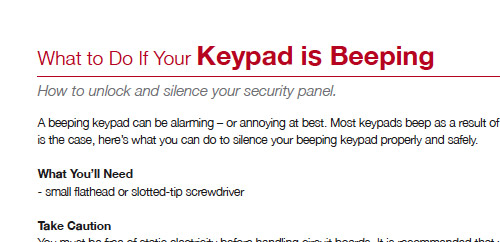 What to do if your keypad is beeping